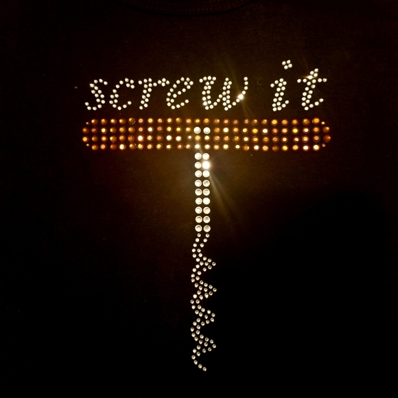 Black cotton tank top with rhinestones - Picture 2 of 5